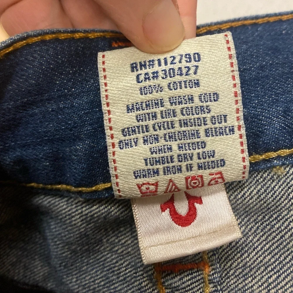 True Religion Dark Blue Relaxed Bootcut Jeans 38x32